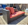 Image 2 : Patio Couch with Cushions 89" Wide x 33" Depth x 30" Tall, Side Bench 30" High, 