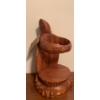 Image 2 : Walnut Hand Carved Turtle Wine Holder 12T & Metal Turtle Stepping Stone 