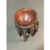 Image 9 : Decorative and Utility Lot: Fan, Carved Stand, Glass,Plant Kit, Onesole