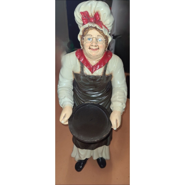 Female Cook Resin Statue Holding Tray 40 T, 12 W, 11 L (2nd)