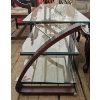 Image 2 : Glass and Wood Media Stand, 42 by 15 by 22 Inches