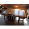 Image 1 : Beautiful Handmade Pine Table & 4 Chairs 59 w, 30 h, 38 d.  Chairs 15 1/2 w, 35 h, 17 d
