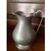 Image 4 : Pewter Collection - Antique I. Vickers Pewter Warming Plate, Pitcher, Pewter Chicken, Napkin Holders