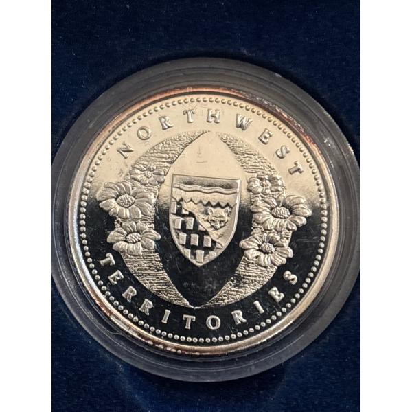 CASED 1981 NORTHWEST TERRITORIES SALUTE TO MINING COMMEMORATIVE .999 SILVER COIN