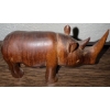 Image 4 : Hand Carved Wooden Rhinoceros Figurines 7L - Slight Damage See Photo