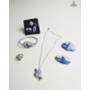 Image 2 :  Collection Of Vintage Dutch Delft Porcelain Costume Jewelry , 