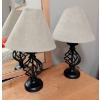 Image 1 : Suede Desk Lamp Duo 18"Tall