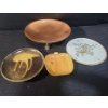 Image 1 : Copper Bowl " Diameter, 5 T, Plate 13" Diameter, Wooden Apple 8 X 8, Birks Rose Plate 11" Diameter