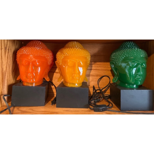 Set of 3 Colorful Oriental Light Up Lamps -14T Each  