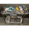 Image 2 : Mobile 'Husky' Tool Cart 34x18x32 & Contents Electric Tools Trailor Hitch & More