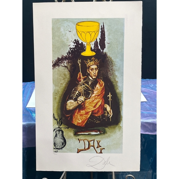 Salvador Dalí Lithograph Print "6 Part Tarot Series: The King of Cups" Number 71/250
