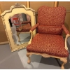 Image 1 : Vintage French Country Louis XV Style Armchair & Rustic Decorative Mirror Bundle