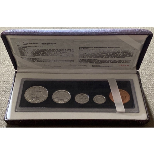 1998 90th Anniversary Proof Coin Set 0.793 Troy Ounces 92.5% Silver