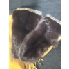 Image 2 : Buckskin Child's Poncho 11" Opening Top, 22 Length From Top to Frings Edge, Adult Mittens w/ Fur 