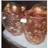 Image 3 : Vintage Glass: Pair of Vases 7 T,  Pair of Pitchers 7 T, Bowl 7" Diameter, and Serving Dish