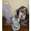 Image 1 :  Frosted Resin Embrace Statue 15 T, Crosa Quartz Clock 12 T, Angel Figurine 