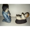 Image 4 : Stonewear Pottery Nativity Scene From Thailand - Celadon Ceramics w/ Blue Glaze