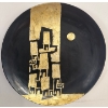 Image 1 : Large Round Abstract Decorative Lacquer Wall Art - 15"Diameter 