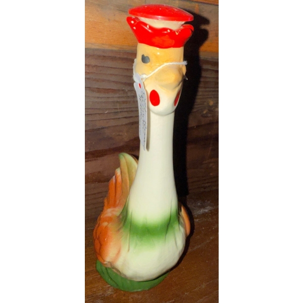 Vintage Ceramic Tall Long Neck Rooster Clothing Sprinkler- Laundry Starch Sprinkler