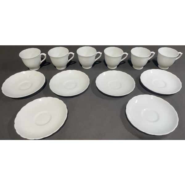 Royal Albert Bone China White Teacups and Saucers Set of 6