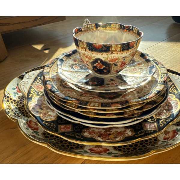 Antique Royal Crown Derby - 'Imari' #2451 - Fine Bone China Collection w/ Royal Albert 