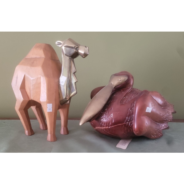 Decorative Wood & Brass Sculptures (Tallest is 10T) -- Dolbi Cashier 1980 