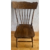 Image 3 : Antique Claw Foot Tiger Oak Table 44x54x31 w/ Leaf Hand Carved 4 Spindle Chairs 