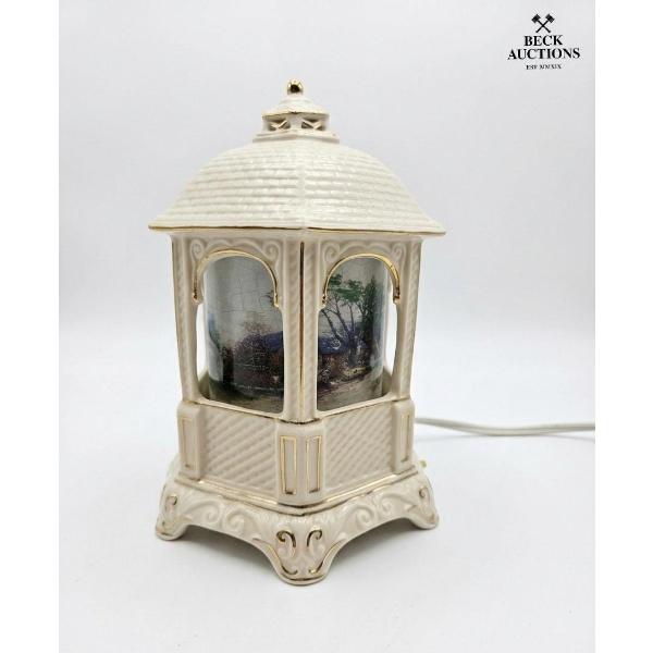 Thomas Kinkade "Make A Wish Cottage" Rotating Musical Gazebo Lamp From 2005 8''INCHES IN HEIGHT. 