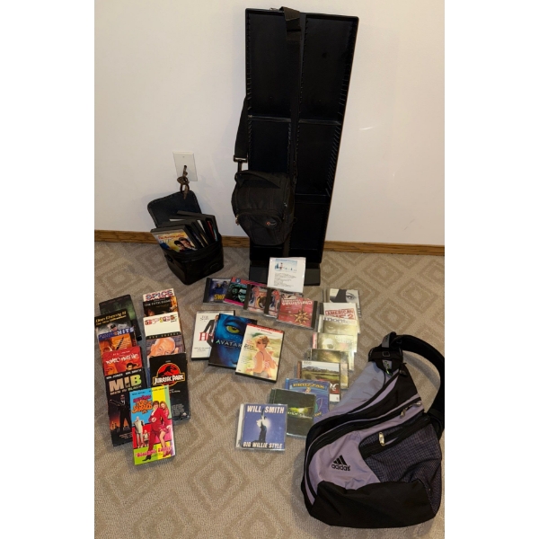 Motion Picture Master Pieces In DVD & VHS Form w/ Travel Case & Display Mount