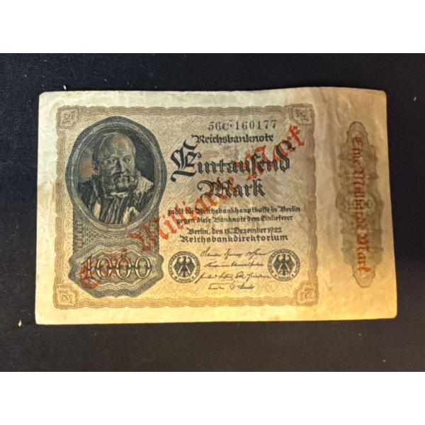 German 1 Milliarde Mark Banknote, 1923, Reichsbanknote
