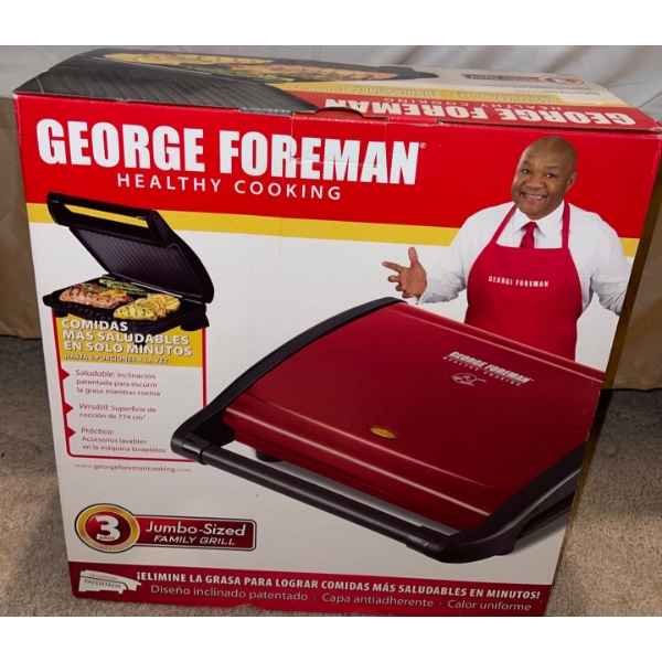 New George Forman Jumbo Sized Family Grill L389K - Healthy Cook Alternative