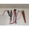 Image 1 : Saw Collection w/ Grease Gun & Machete In Tasselled Leather Sheath