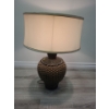 Image 1 : Wicker-look pottery lamp with beige shade- 18W, 28T
