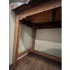 Image 6 : Antique Bankers table or Train station desk. 3 drawers, Sturdy, Large, solid stand up table. 