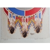 Image 4 : Artwork Is A Navajo-Style Sand Painting Featuring A Central Shield Motif & Hanging Feathers12''*16IN