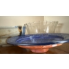 Image 1 : Three Bowls: Ceramic, Glass, and Decorative Blue Plate