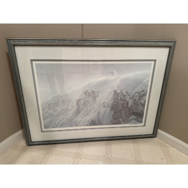 Robert Bateman "Arctic Cliff" White Wolves  44 x 33 8681/13,000