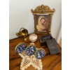 Image 1 : Stone Keepsake Box w/ Cloisonné Nesting Plates Portrait In Gold Gilt Frame & More