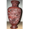 Image 3 : Chinese Cinnabar Lacquer Vase 9T w/ Hexagonal Wooden Trinket Box