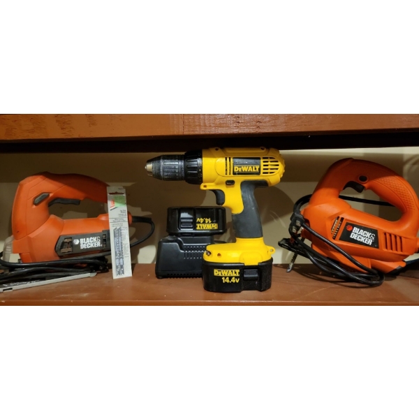Power Tool Collection - Dewalt 14.4V Driver w/ 2 B+D Jig Saws w/ Blades