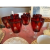Image 5 : large collection of dining room items, including red French crystal wine, glasses, Mac Miller, candl
