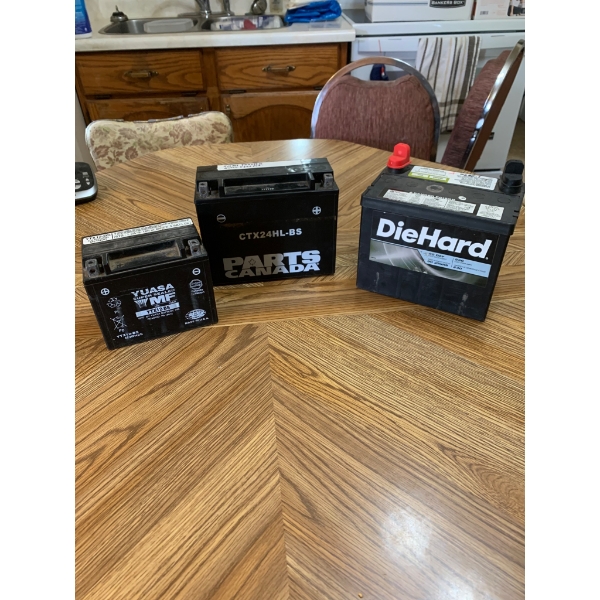 Three Automotive and Powersport Batteries