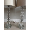 Image 3 : Safavieh Lighting Collection- Victoria Crystal Ball Table Lamps w/Clear Base & Drum Shade