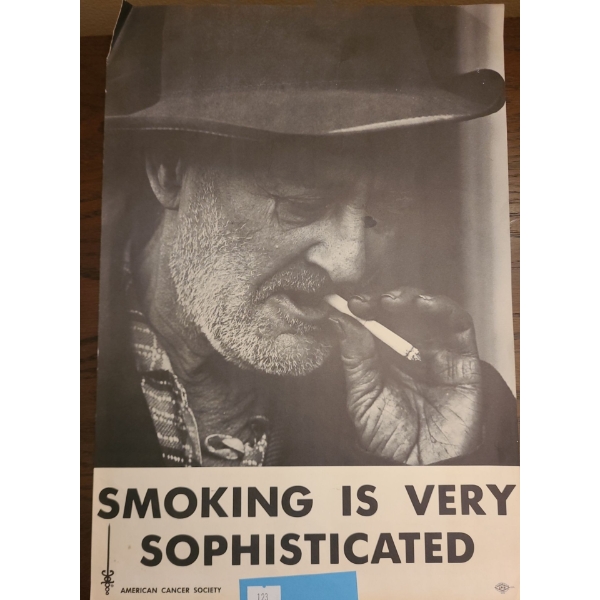 Vintage American Cancer Society "Smoking is Very Sophisticated" Poster 11 X 16
