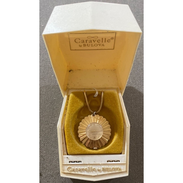 Vintage Bulova Caravelle Watch Necklace 