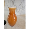 Image 2 : mid-century modern hand-blown amber glass vase + Orrefors Fungi vase in amber-colored art glass