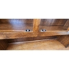 Image 3 : Teak Wood Buffet Hutch with Glass-Panel Doors and Open Storage