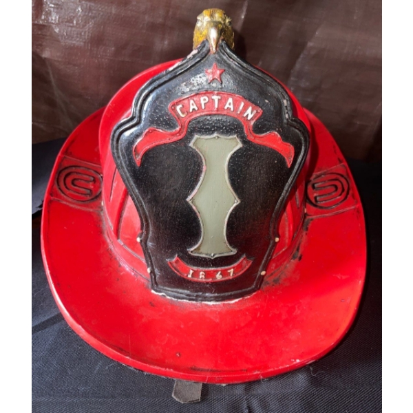 Vintage Fire Chief's Captain's Helmut 14x8