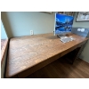 Image 4 : Antique Bankers table or Train station desk. 3 drawers, Sturdy, Large, solid stand up table. 