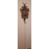 Image 1 : Hand-Carved Wooden Cuckoo Clock with Hunting Theme and Stag Motif